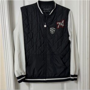 G-NET black and white quilted bomber jacket 74 patch Size M